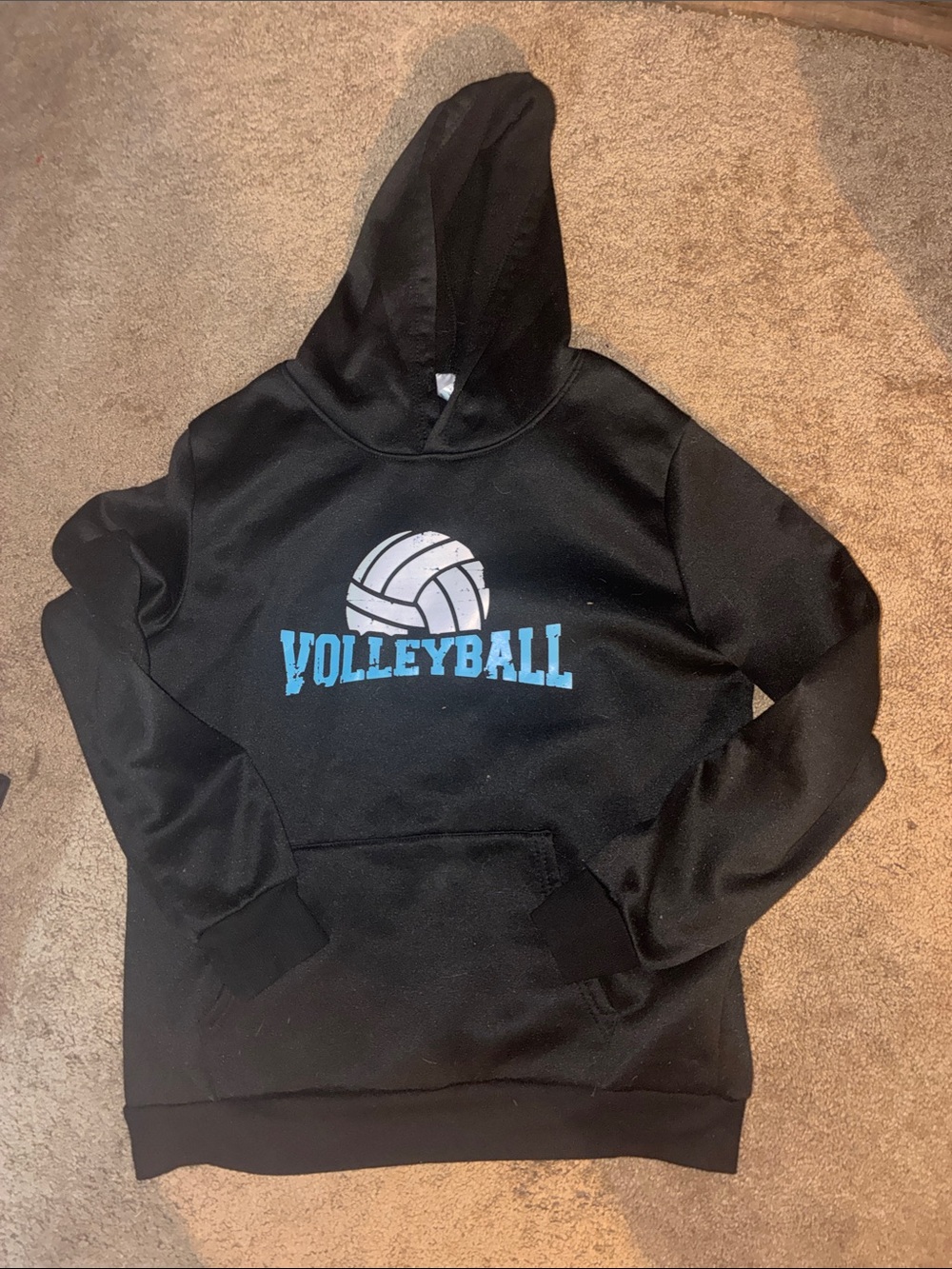 Black Volleyball Graphic Hoodie Sweatshirt